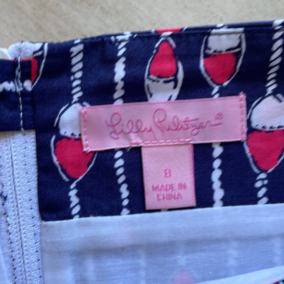 EUC LILLY PULITZER SZ8 Oh Bouy Print SKIRT NAUTICAL ANCHORS - Picture 6 of 8